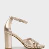 Edward Meller Karina85 Multistrap Block Heel Sandal In Rosegold Wholesale