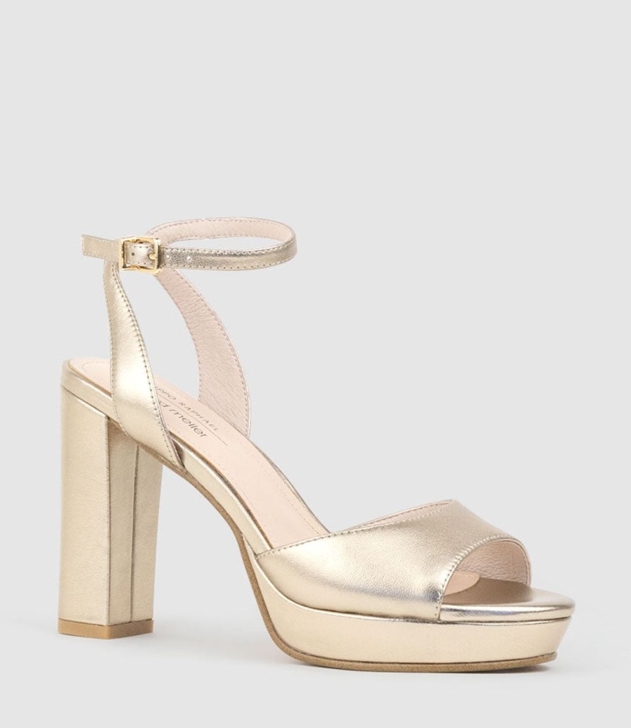 Edward Meller Rena100 Open Toe Platform Sandal In Rosegold Online