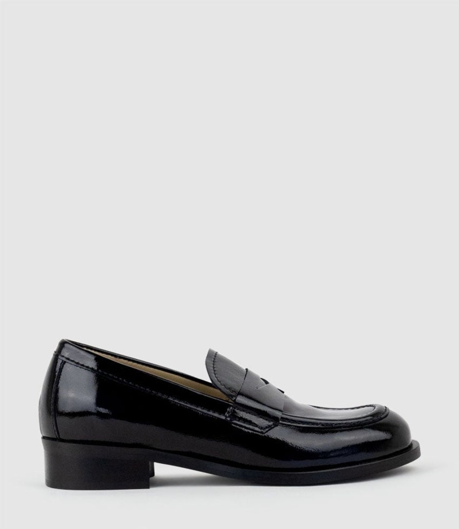 Edward Meller Dominic Moccasin In Black Patent Hot