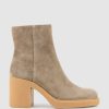 Edward Meller Ultra85 Ankle Boot On Unit In Latte Suede Clearance