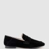 Edward Meller Finlay Moccasin With Collapsible Back In Black Suede New