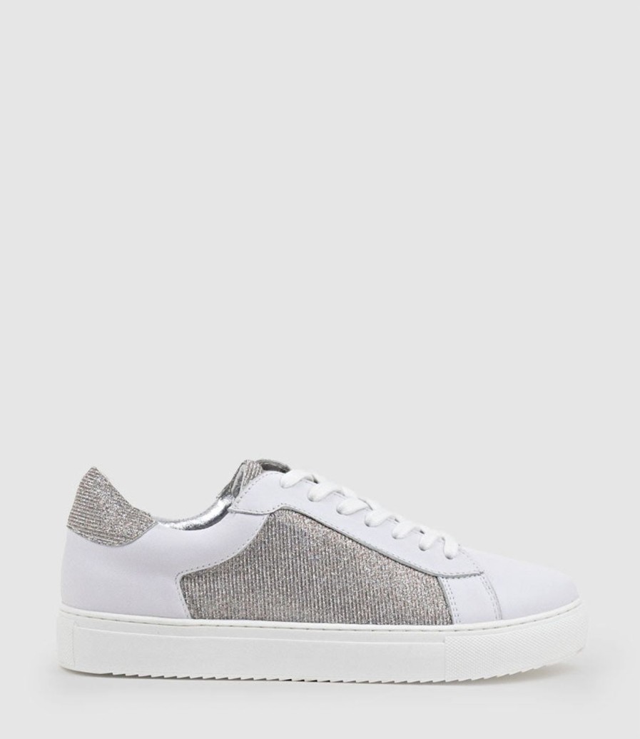 Edward Meller Justice Sneaker With Panel In Silver Ritz Hot