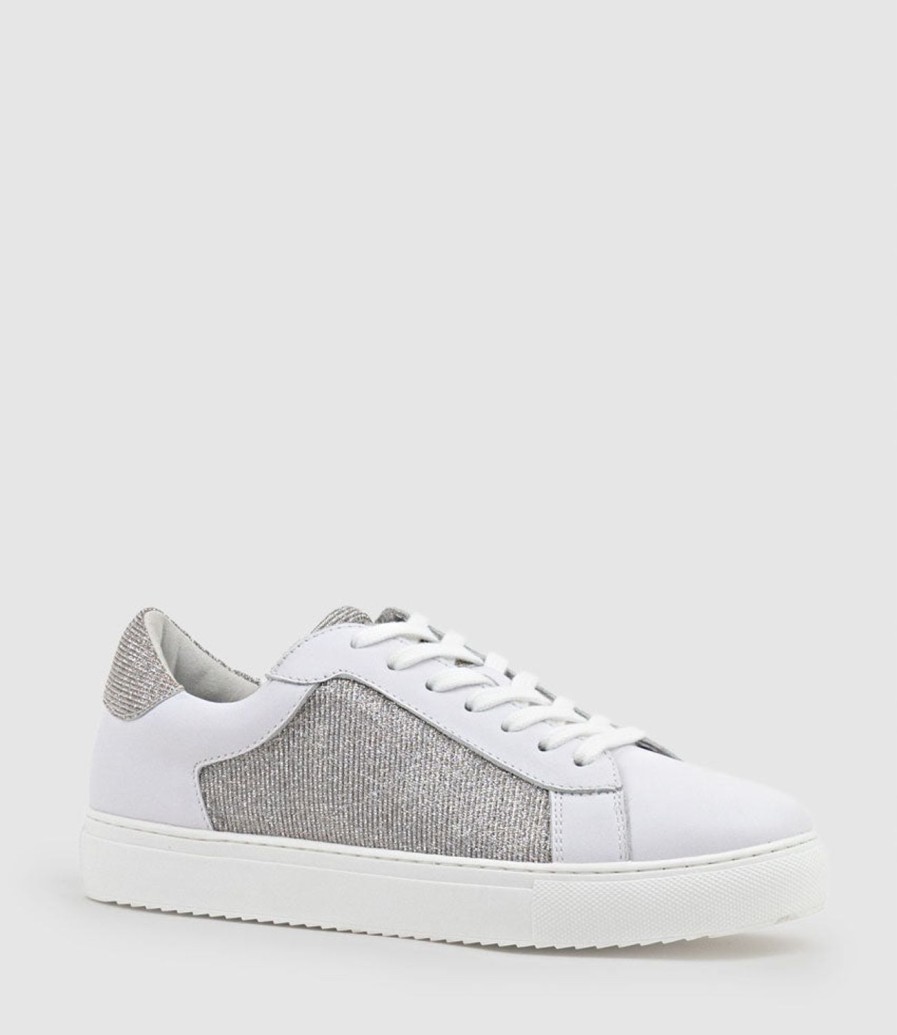 Edward Meller Justice Sneaker With Panel In Silver Ritz Hot