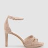 Edward Meller Spencer90 Interlocked Detail Platform Sandal In Nude Suede Online