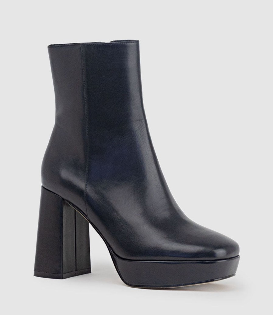 Edward Meller Uriel95 Platform Boot In Black Baby Calf Online