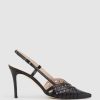 Edward Meller Dahlia100 Posted Slingback Pump In Black Clearance