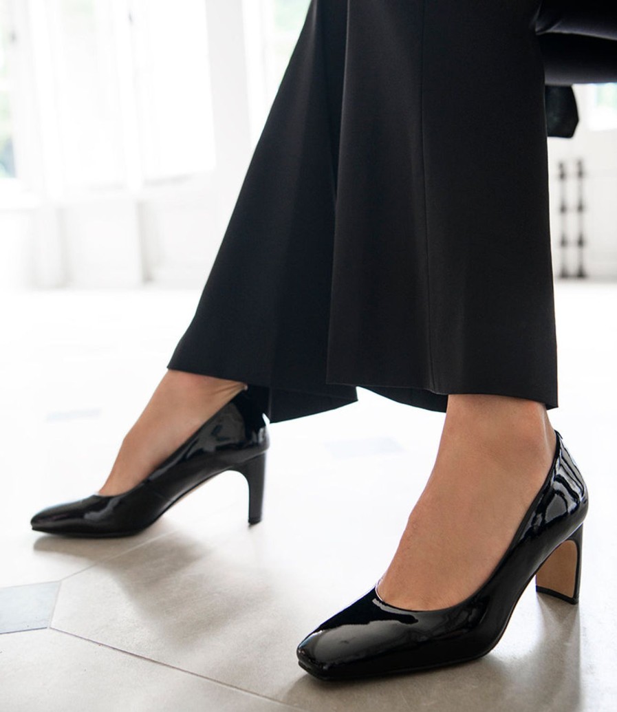 Edward Meller Bryce70 Square Toe Pump In Black Patent Wholesale