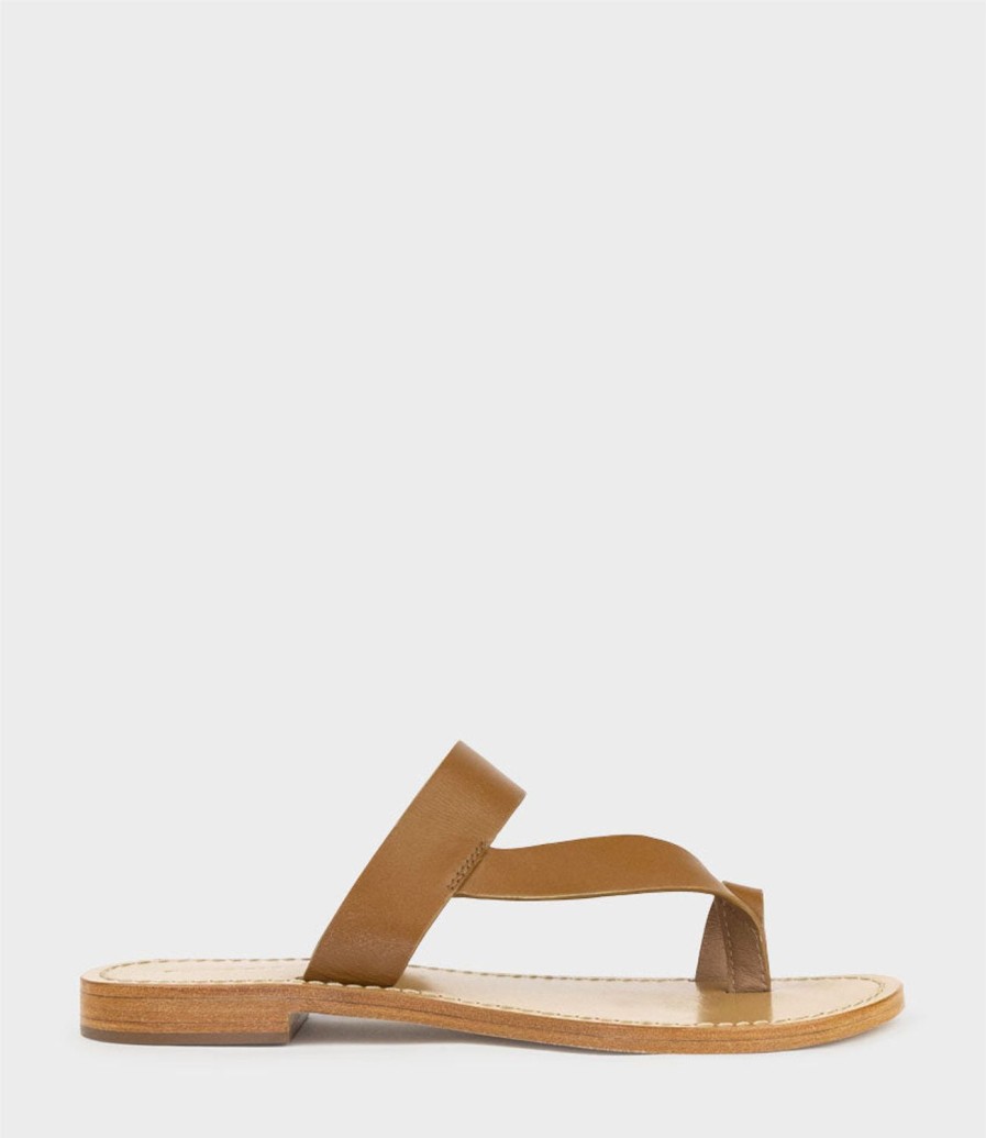 Edward Meller Kirabee Toe Thong Slide In Tan Clearance