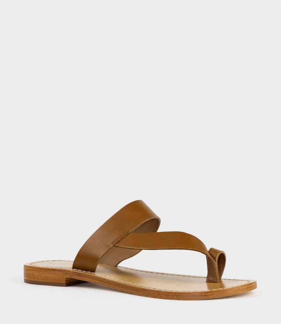 Edward Meller Kirabee Toe Thong Slide In Tan Clearance