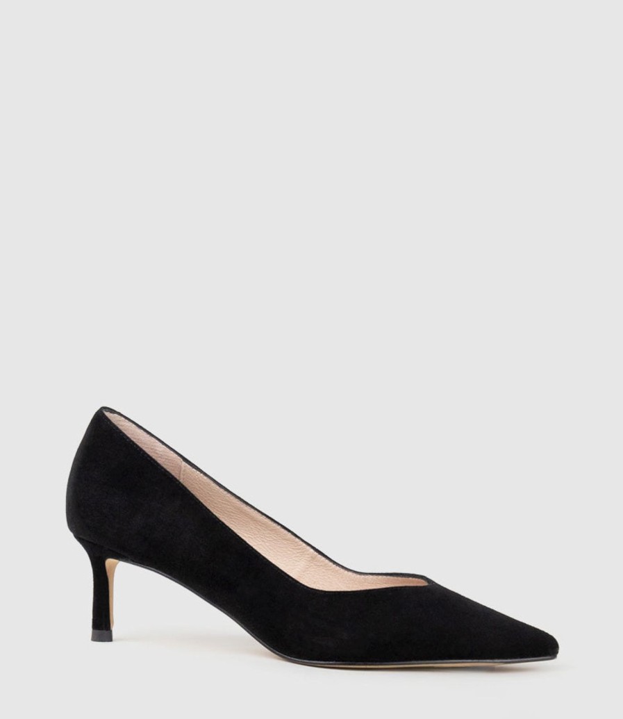 Edward Meller Annette55 V Throat Pump In Black Suede Online