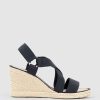 Edward Meller Miria Elastic Crossover Espadrille In Black Hot