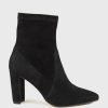 Edward Meller Ziah Block Heel Sock Boot In Black Suede Wholesale