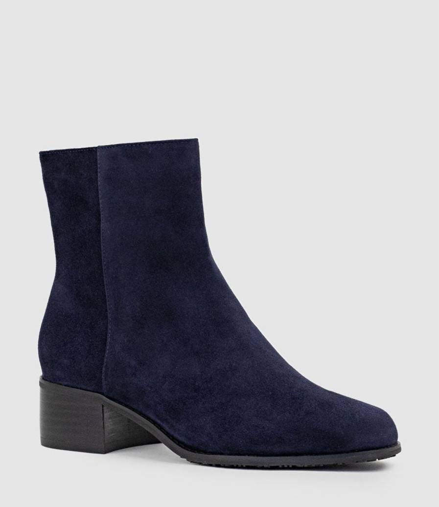 Edward Meller Weston40 Ankle Boot With Zip In Navy Suede Online