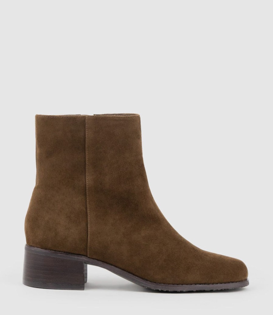 Edward Meller Weston40 Ankle Boot With Zip In Brown Suede Online