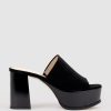 Edward Meller Talin90 Platform Combo Slide In Black Suede Wholesale