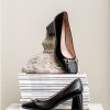 Edward Meller Blythe65 Square Toe Pump With Hardware In Black Patent Wholesale