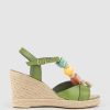 Edward Meller Mille Bauble T Bar High Espadrille In Green Online