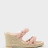 Edward Meller Malone Braided Two Strap Espadrille In Pink Suede Wholesale