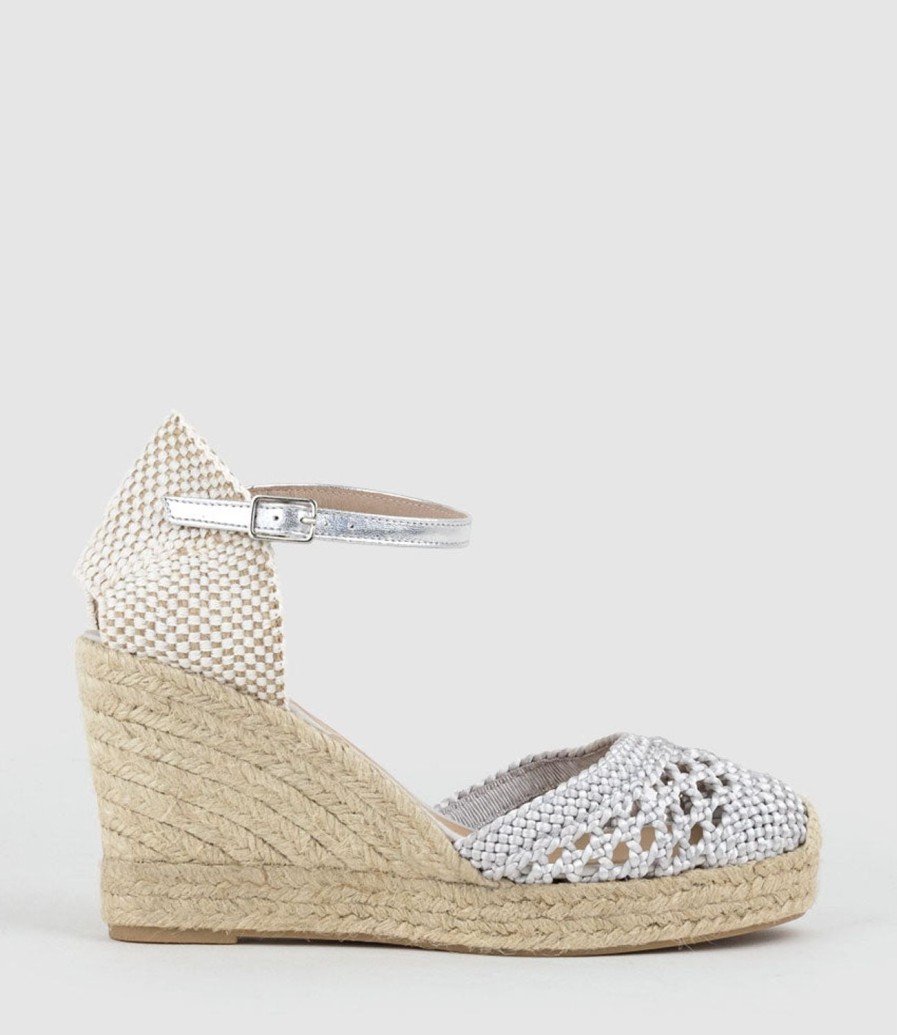 Edward Meller Madras Closed Toe Espadrille In Silver Online