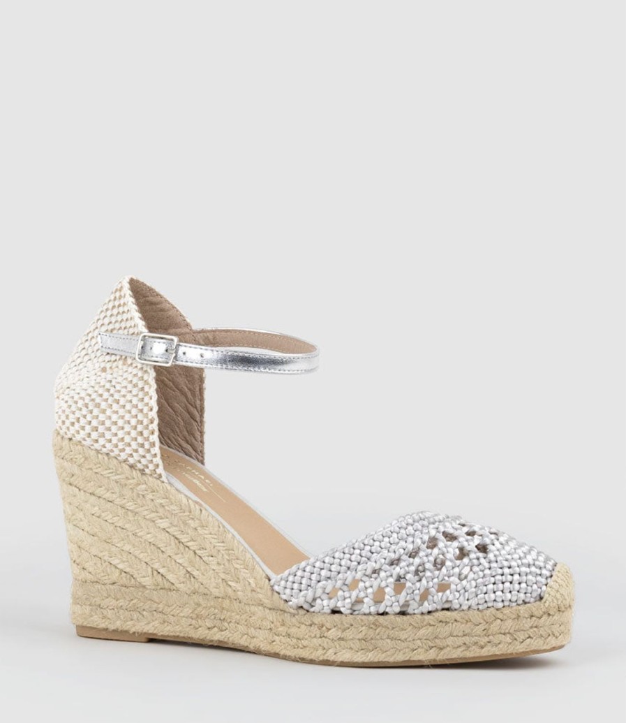 Edward Meller Madras Closed Toe Espadrille In Silver Online