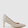 Edward Meller Adria 75Mm Pointed Toe Pump In Silver Ritz Best