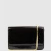 Edward Meller Nya Structured Crossbody Bag In Black Patent Clearance