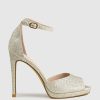 Edward Meller Wren110 Peep Toe Platform Sandal In Platinum Ritz Wholesale