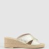 Edward Meller Malina Crossover Slide Espadrille In Platino New