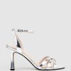 Edward Meller Saige85 Strappy Sandal In Silver Mirror Hot