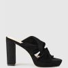 Edward Meller Rilana100 Folded Slide On Platform In Black Suede Wholesale