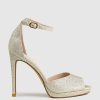 Edward Meller Wren110 Peep Toe Platform Sandal In Platinum Ritz Best