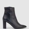 Edward Meller Zim70 Pointed Ankle Boot In Black Wholesale