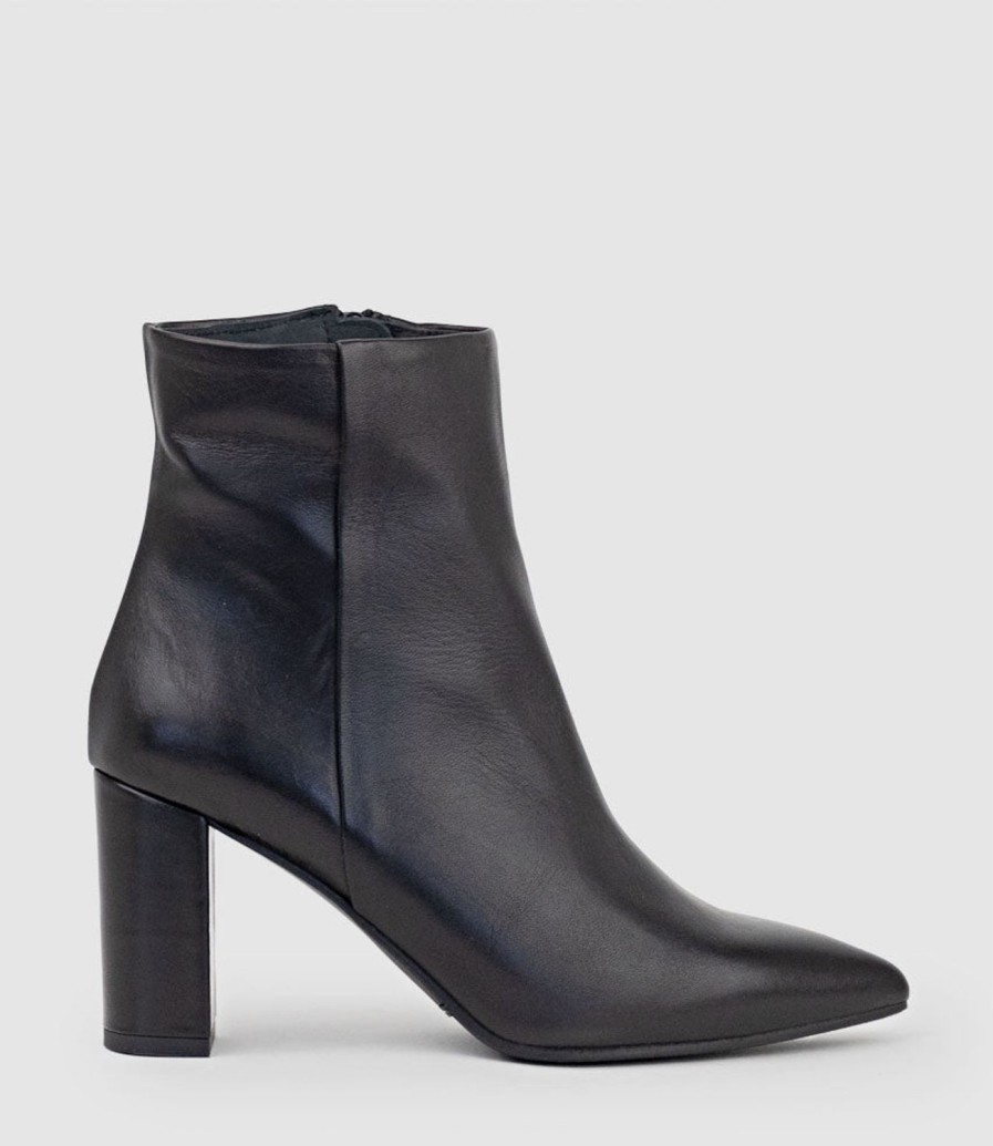 Edward Meller Zim70 Pointed Ankle Boot In Black Wholesale