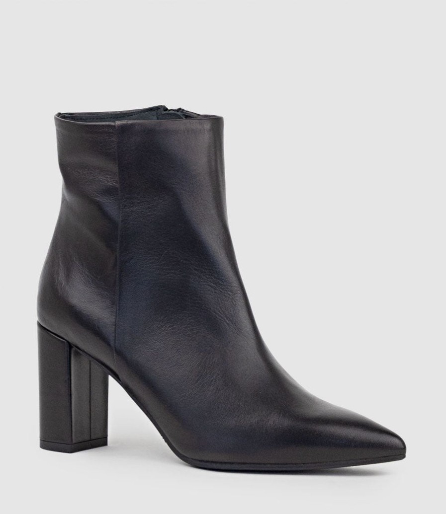 Edward Meller Zim70 Pointed Ankle Boot In Black Wholesale