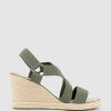 Edward Meller Miria Elastic Crossover Espadrille In Khaki Best