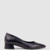 Edward Meller Andrea40 Pointed Block Heel Pump In Black New