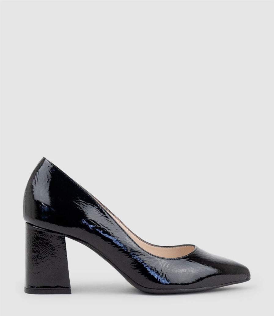 Edward Meller Bryson70 Block Heel Pump In Black Patent Online