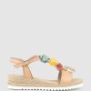 Edward Meller Madia Bauble T Bar Espadrille In Desert Clearance