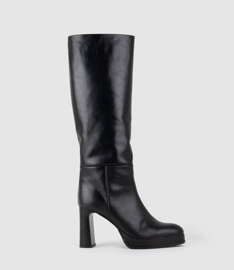 Edward Meller Verita95 Platform Knee High Boot In Black Best