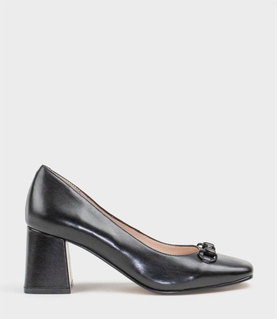 Edward Meller Blythe65 Square Toe Pump With Hardware In Black Online