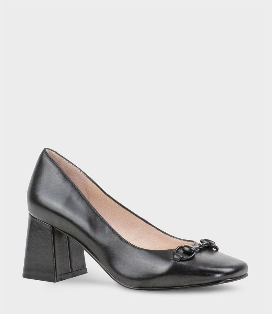 Edward Meller Blythe65 Square Toe Pump With Hardware In Black Online