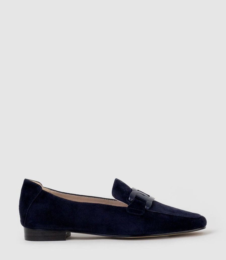 Edward Meller Graded Moccasin With Tonal Hardware In Navy Suede Online