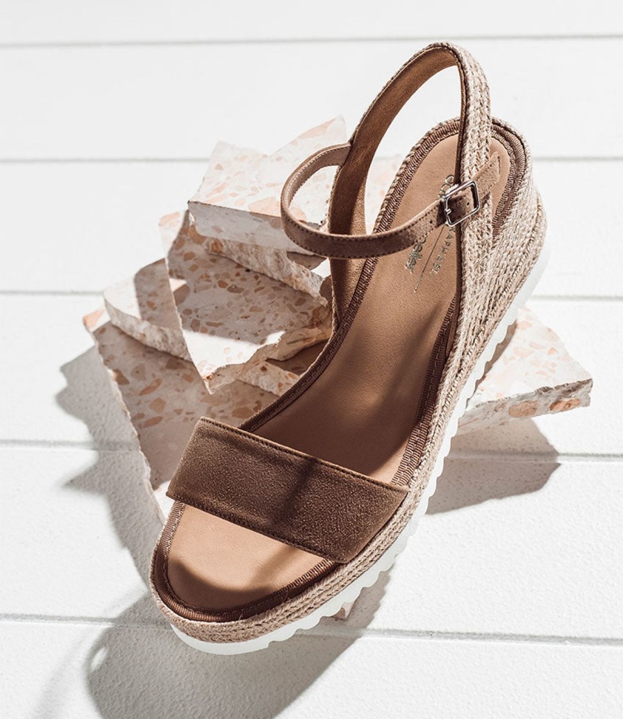 Edward Meller Mylo Single Strap Espadrille In Tan Suede Wholesale