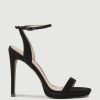 Edward Meller Whisper110 Single Strap Platform Sandal In Black Suede Online