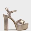 Edward Meller Ramona125 Inverted Crossover Platform Sandal In Rosegold Best