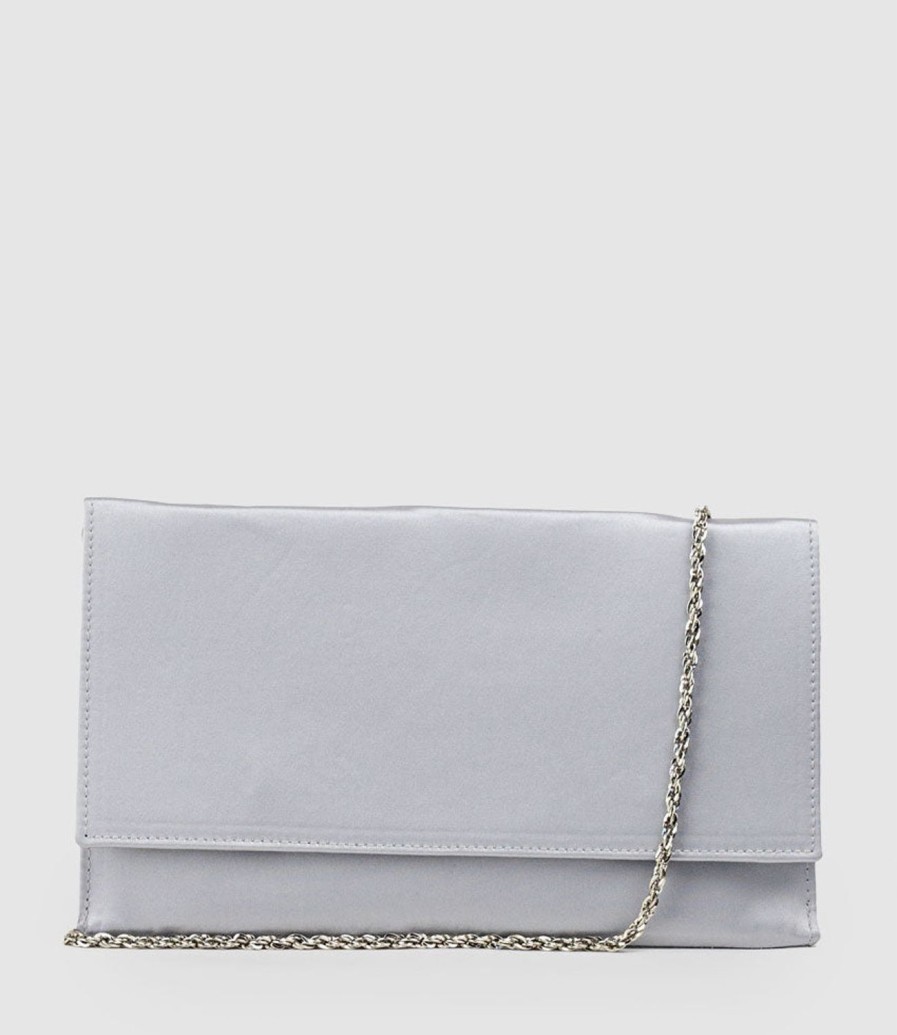 Edward Meller Neve Envelope Clutch In Silver Satin Online