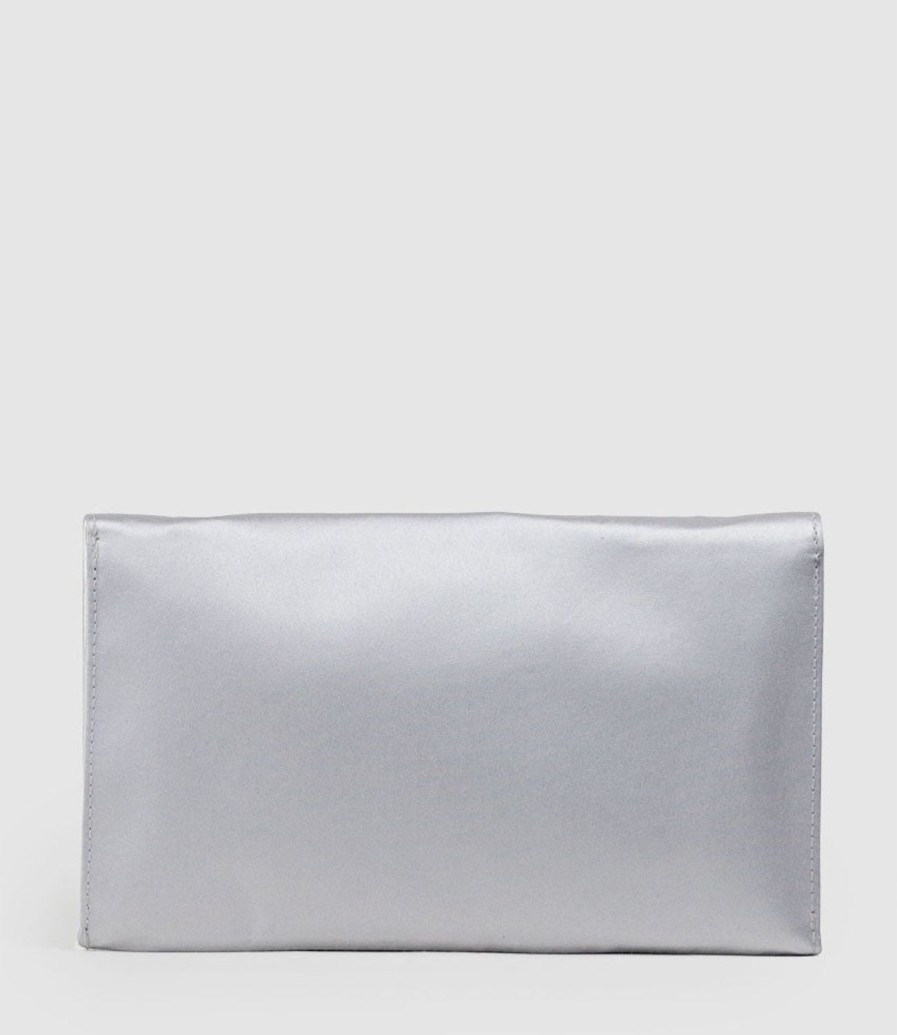 Edward Meller Neve Envelope Clutch In Silver Satin Online