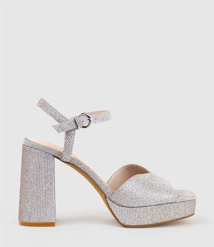 Edward Meller Rhiana95 V Throat Platform Sandal In Silver Ritz Online