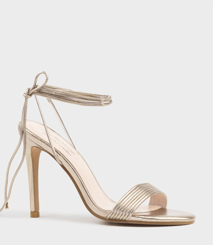 Edward Meller Wisteria100 Ankle Tie Sandal In Rosegold New