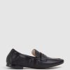 Edward Meller Gulliver Almond Toe Moccasin In Black Hot